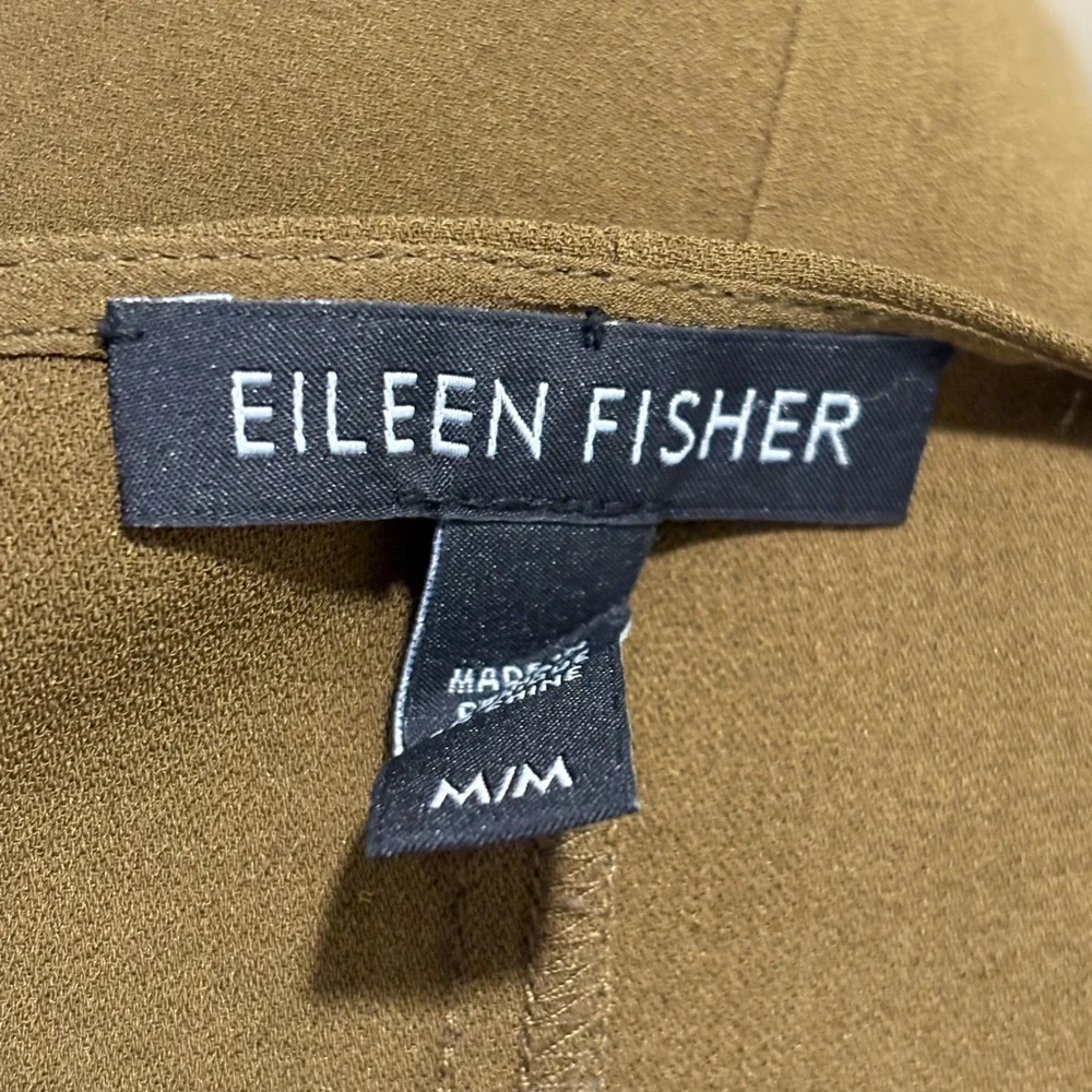 Eileen Fisher 100% Silk Olive Tank Top. Size M - Picture 3 of 4